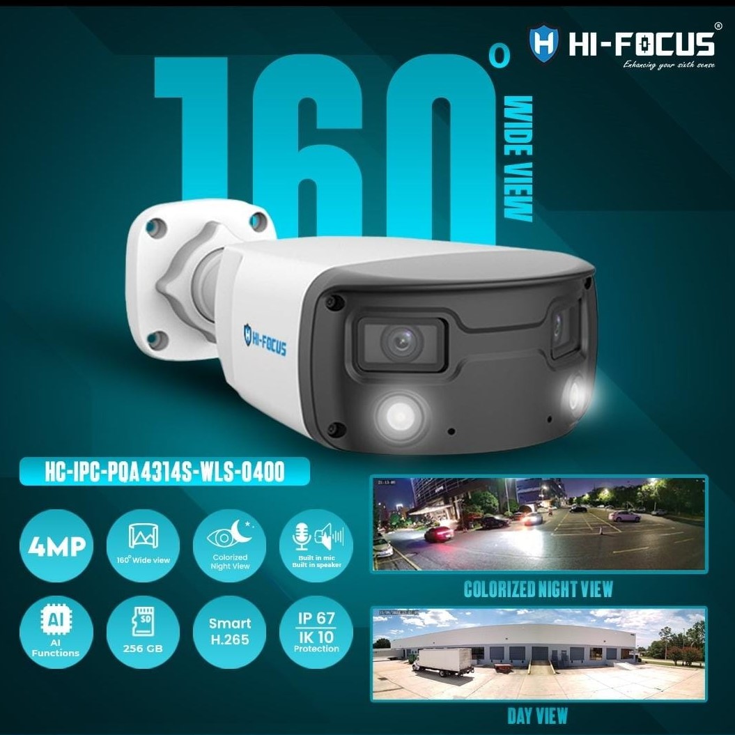 HI-FOCUS HC-IPC-POA4314S-WLS-0400 160° WIDE VIEW IP CAMERA - Image 2