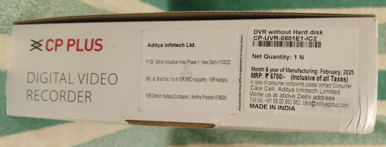 CP-PLUS-UVR-0801E1-IC2 8CHANNEL DVR
